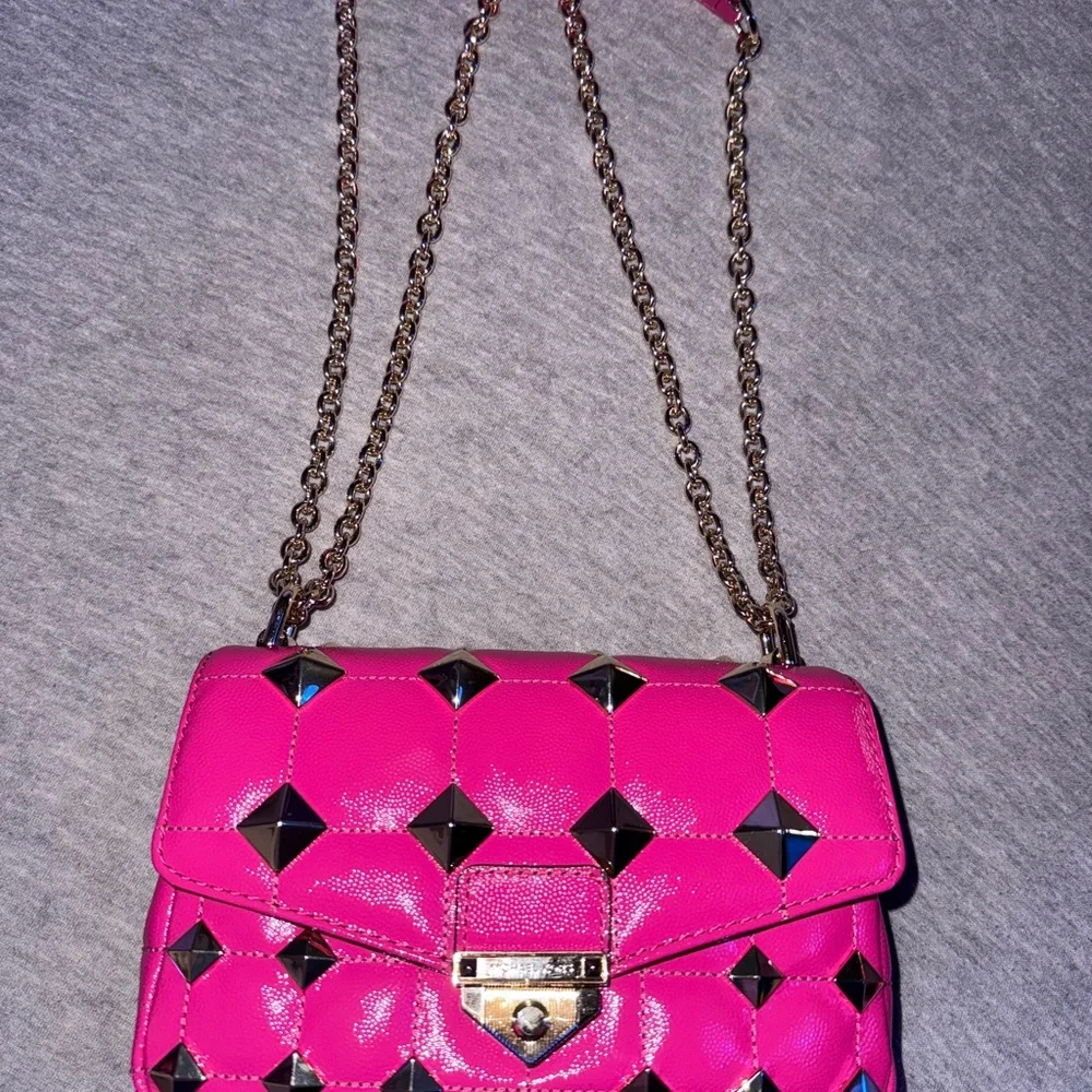 Michael Kors SoHo Small Studded Quilted Patent Leather Shoulder Bag - Picture 6 of 9